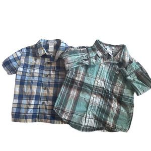 Infant Janie and Jack‎ Lot of 2 Plaid Shirts 12-18 Months